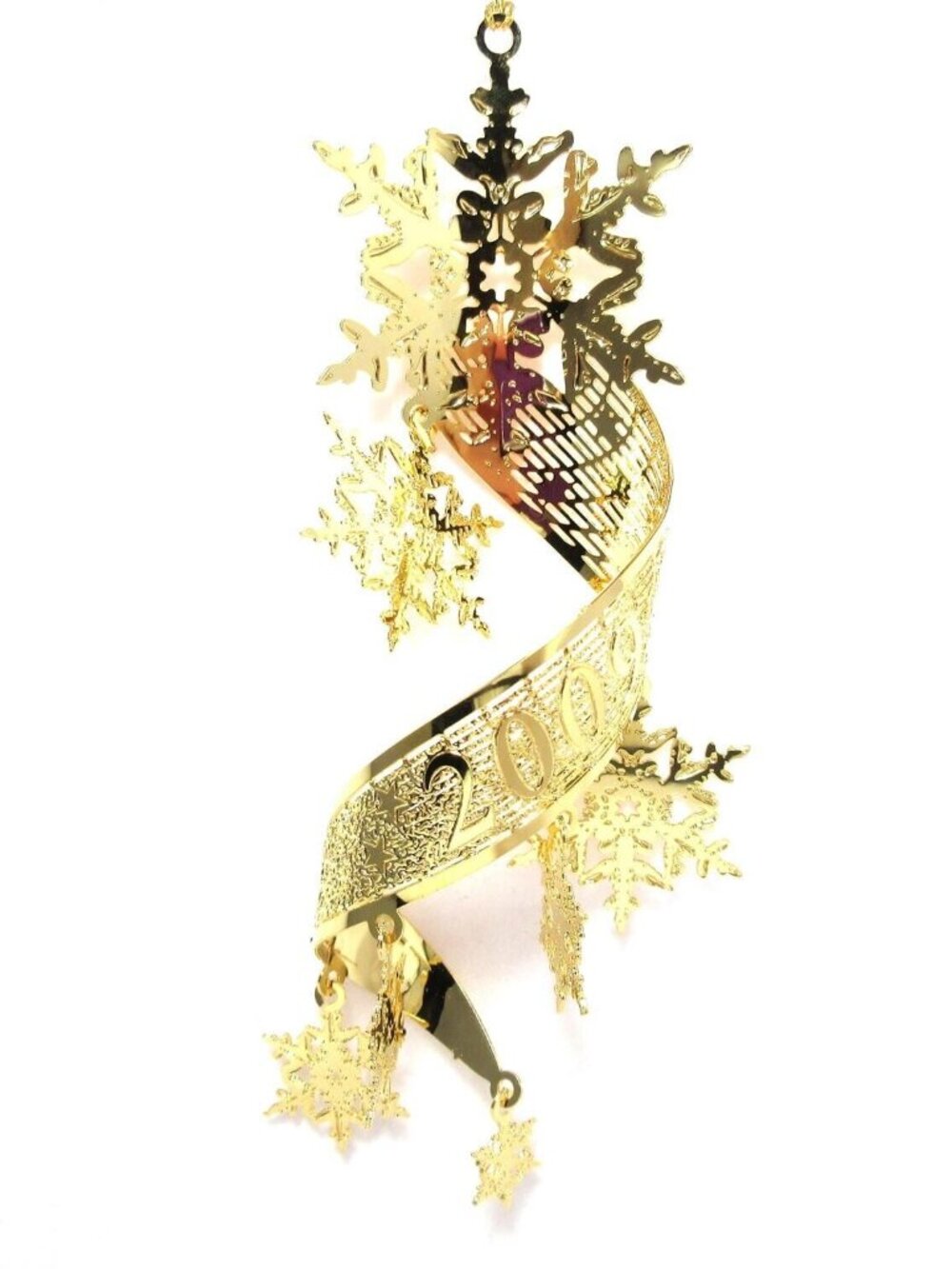 Danbury Mint Cascading Snowflakes 2009 Christmas Filigree Ornament 23k Plated